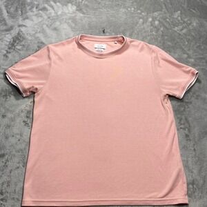 Porter & Ash Modal Blend T-Shirt Pink‎ White Trim Short Sleeve Casual XL